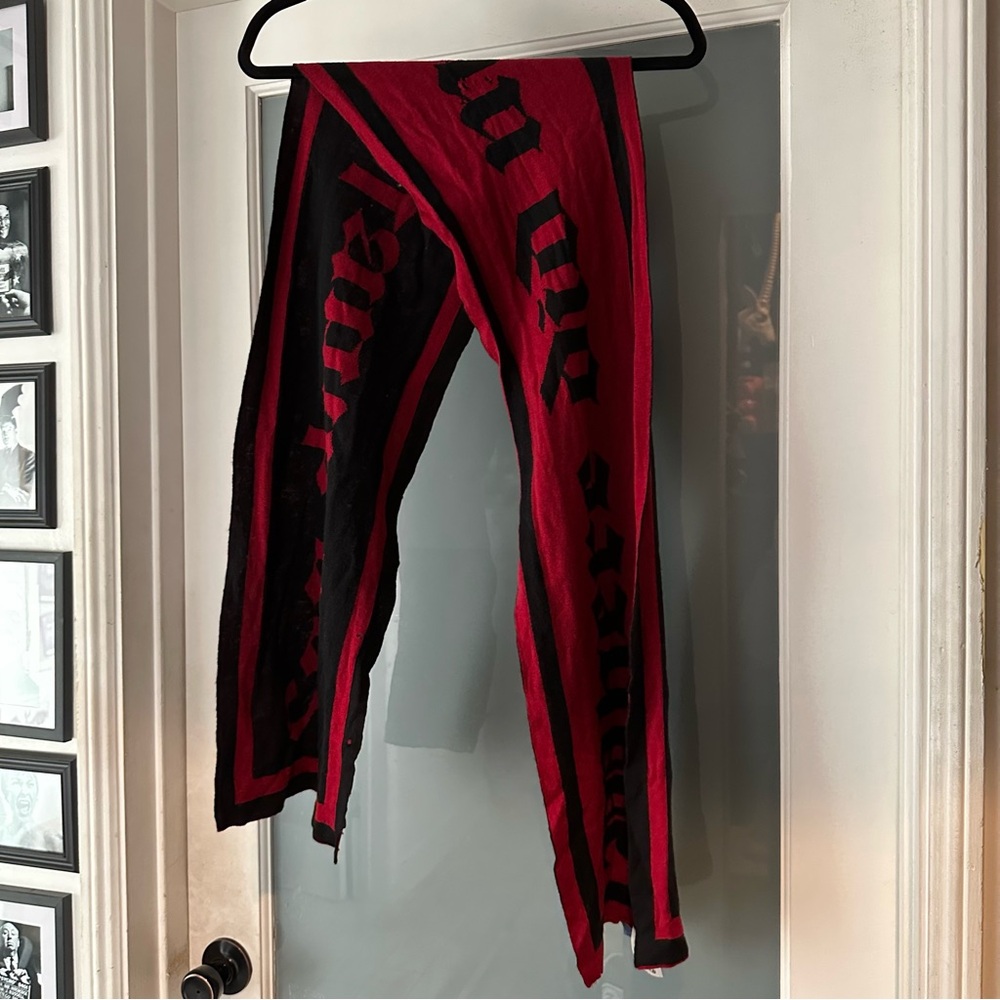 L.A.M.B. Gwen Stefani Gorgeous Red and Black Long Knit Scarf